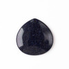 Blue Goldstone 40mm Top Front to Back Drilled Almond Pendant with a Flat Back - 1 per bag