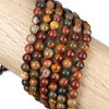 Cherry Tree Beads Red Cherry Creek Jasper 8mm Round Beads - 14.5 inch strand