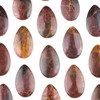 Cherry Tree Beads Red Cherry Creek Jasper 30x50mm Top Front to Back Drilled Teardrop Pendant with a Flat Back - 1 per bag 