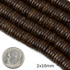 Cherry Tree Beads Coconut Wood Heishi Beads - 16 inch strand 