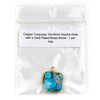 Copper Turquoise 15x16mm Square Drop with a Gold Plated Brass Bezel - 1 per bag