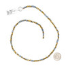 Crystal 3x4mm Opaque Golden Age Blue Gray with Gold Faceted Rondelle Beads - Approx. 16 inch strand