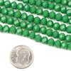 Crystal 4x6mm Opaque Green Rondelles - Approx. 15.5 inch strand