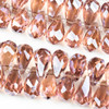 Crystal 10x18mm Top Drilled Briolette Beads - 8.5 inch strand, Dark Rose Pink