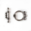 Cherry Tree Beads Silver "Pewter" (zinc-based alloy) 14x18mm Multi 3 Strand Toggle with a 6x20mm bar - 8 per bag - CTB10795s 