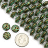 Cherry Tree Beads Green Bronze Colored "Pewter" (zinc-based alloy) 5x10mm Hammered Saucer/Rondelle Beads - approx. 8 inch strand - CTB13671gb  Cherry Tree Beads Green Bronze Colored "Pewter" (zinc-based alloy) 5x10mm Hammered Saucer/Rondelle Beads - approx. 8 inch strand - CTB13671gb