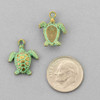 Cherry Tree Beads Green Bronze Colored "Pewter" (zinc-based alloy) 15x17mm Sea Turtle Charm 