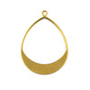 Raw Brass 36x49mm Teardrop Hoop Components/Earring Finding - 6 per bag - CTBXJ-025