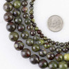 naturally colored green and red gemstone beads