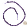 Dog Tooth Amethyst 6mm Round Beads - 16 inch strand