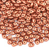 Matubo Czech Glass Superduo 2.5x5mm Seed Beads - Crystal Bronze Fire Red, #0500030-01750-TB, approx. 22 gram tube