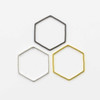 Cherry Tree Beads Plated Brass 20x22mm Hexagon Link - 6 per bag - ES7608 