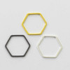 Cherry Tree Beads Plated Brass 16x17mm Hexagon Link - 6 per bag - ES7619 