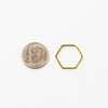 Cherry Tree Beads Plated Brass 16x17mm Hexagon Link - 6 per bag - ES7619 