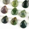 Cherry Tree Beads Fancy Jasper 12x15mm Faceted Top Drilled Flat Teardrop Beads - approx. 8 inch strand, Set B 