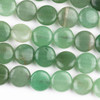 Green Aventurine 10mm Coin Beads - approx. 8 inch strand, Set A