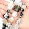 Cherry Tree Beads Mixed Handmade Lampwork Glass Strand - Black & White Mix 