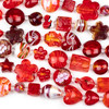 Mixed Handmade Lampwork Glass Strand - Red Mix