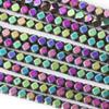 Hematite 3mm Electroplated Purple Rainbow Faceted Cube - 8 inch strand