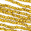 Hematite 4mm Electroplated Gold Faceted Round - 8 inch strand