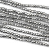 Hematite 2x3mm Plated Silver Faceted Rondelle Beads - approx. 8 inch strand