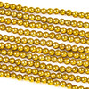 Hematite 3mm Electroplated Gold Round Beads - approx. 8 inch strand