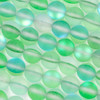 Mermaid Glass or Imitation Glass Moonstone 10mm Matte Green Round Beads - 15 inch strand