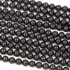 Jet 8mm Round Beads - 15 inch strand