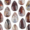 Mexican Laguna Lace Agate 30x50mm Top Front to Back Drilled Teardrop Pendant with a Flat Back - 1 per bag