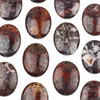 Mexican Laguna Lace Agate 35x45mm Top Front to Back Drilled Oval Pendant with a Flat Back - 1 per bag