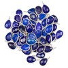 Lapis approximately 8x14mm Faceted Teardrop Drop with a Silver Plated Brass Bezel - 1 per bag