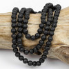 Cherry Tree Beads Waxed Black Lava 6mm Mala Round Beads - 115 beads per strand 