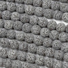 Unwaxed Lava 8mm Black Round Beads - 15 inch strand