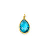 London Blue Quartz approximately 8x14mm Faceted Tiny Teardrop Drop with a Gold Vermeil Bezel - 1 per bag