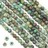 Large Hole African Turquoise 6mm Round Beads with 2.5mm Drilled Hole - approx. 8 inch strand