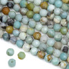 Cherry Tree Beads Faceted Large Hole Multicolor Amazonite 8mm Round Beads with a 2.5mm Drilled Hole - approx. 8 inch strand 