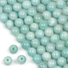 Large Hole Blue Amazonite 10mm Round Beads with a 2.5mm Drilled Hole - approx. 8 inch strand