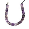 Large Hole Amethyst 10x14mm Barrel Beads with 2.5mm Drilled Hole - approx. 8 inch strand