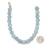 Large Hole Aquamarine 10mm Round Beads with a 2.5mm Drilled Hole - approx. 8 inch strand