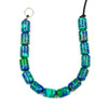 Large Hole Synthetic Azurite 10x14mm Barrel Beads with 2.5mm Drilled Hole - approx. 8 inch strand