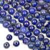 Large Hole Lapis 10mm Round Beads with a 2.5mm Drilled Hole - approx. 8 inch strand