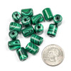 Large Hole Synthetic Malachite 10x14mm Barrel Beads with 2.5mm Drilled Hole - approx. 8 inch strand