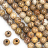 Large Hole Picture Jasper 12mm Round Beads with 4mm Drilled Hole - approx. 8 inch strand