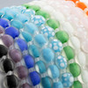 Cherry Tree Beads Large Hole Handmade Lampwork Glass 14mm Matte Coin Beads with 2mm Hole - approx. 8 inch strand 