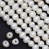 Cherry Tree Beads Large Hole Freshwater Pearl 9-10mm White Potato/Round Pearl with a 2.5mm Large Hole - approx. 8 inch strand