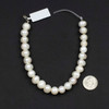 Cherry Tree Beads Large Hole Freshwater Pearl 9-10mm White Potato/Round Pearl with a 2.5mm Large Hole - approx. 8 inch strand