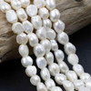 Cherry Tree Beads Large Hole Freshwater Pearl Approx. 10-11mm White Baroque Nugget Pearl with a 2.5mm Large Hole - approx. 8 inch strand 