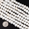 Cherry Tree Beads Large Hole Freshwater Pearl 8-9mm White Potato Pearl with a 2.5mm Large Hole - approx. 8 inch strand 
