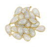 Moonstone approximately 13x25mm Faceted Teardrop Drop with a Gold Vermeil Bezel - 1 piece