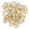 Cherry Tree Beads Moonstone approximately 8x14mm Faceted Tiny Teardrop Drop with a Gold Plated Brass Bezel 